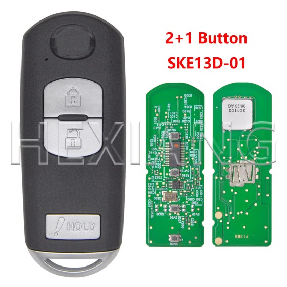 2012-2018 Mazda 3 CX-3 CX-5 / 3-Button Smart Key / PN: KDY3-67-5DY / WAZSKE13D01, WAZSKE13D021 (AFTERMARKET)